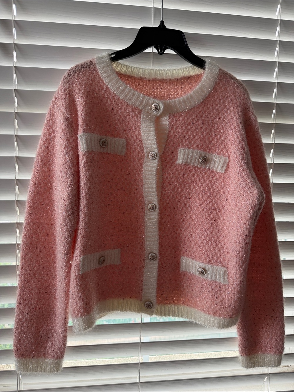 Pink sweater cardigan size small to medium